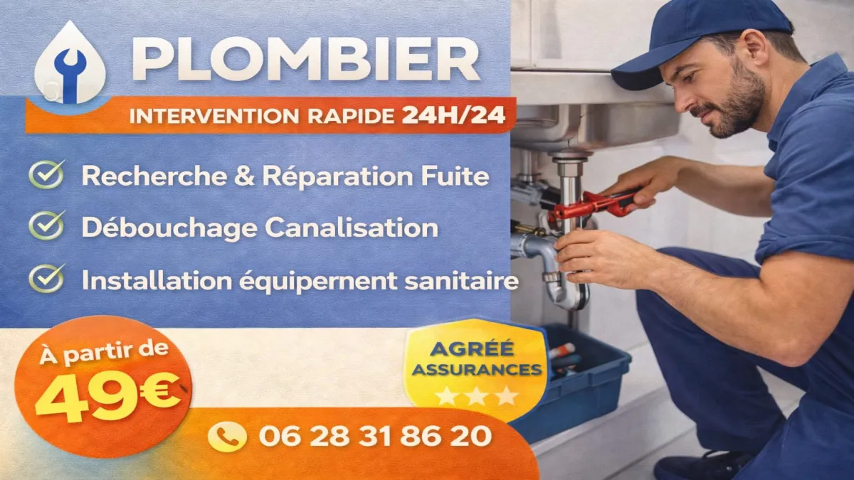 Plombier professionnel intervenant à Châteauneuf-le-rouge pour dépannage et installation de plomberie